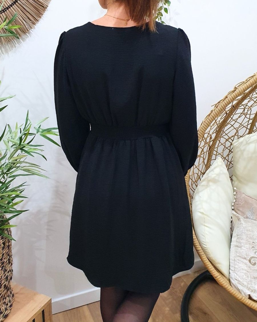 Robe femme noire unie Indira