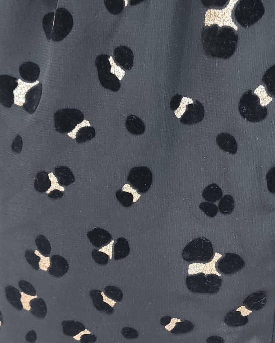 Robe femme noire motif leopard velours doré