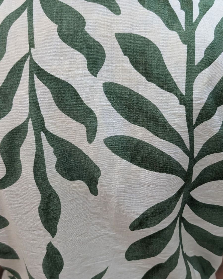 Robe femme droite écrue et verte Ismérie