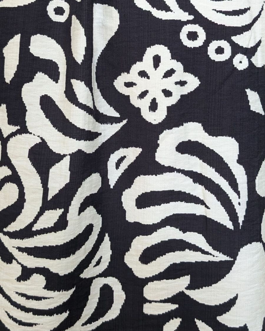 Robe femme évasée noir et écrue Sérénaé