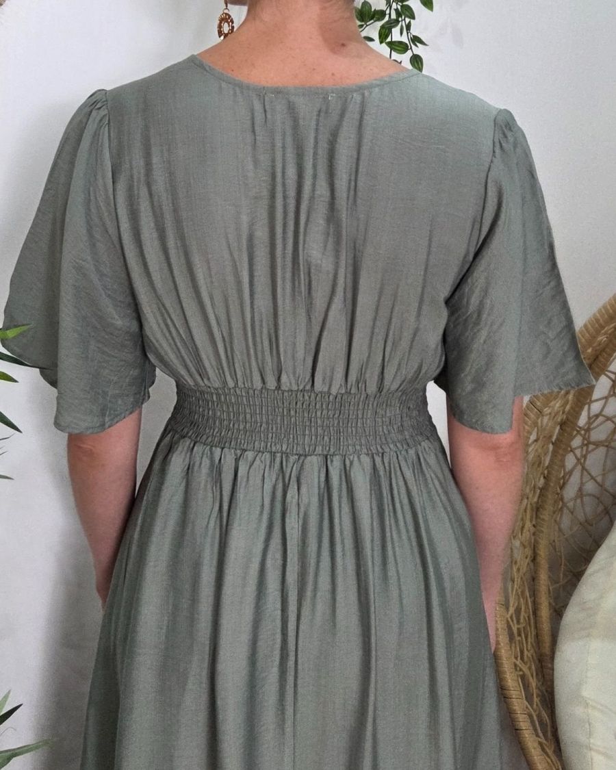 Robe longue femme kaki clair Raphaëlle