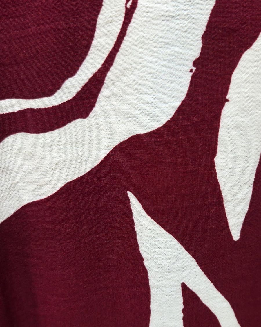 Robe chemise femme droite bordeaux et beige Axellea