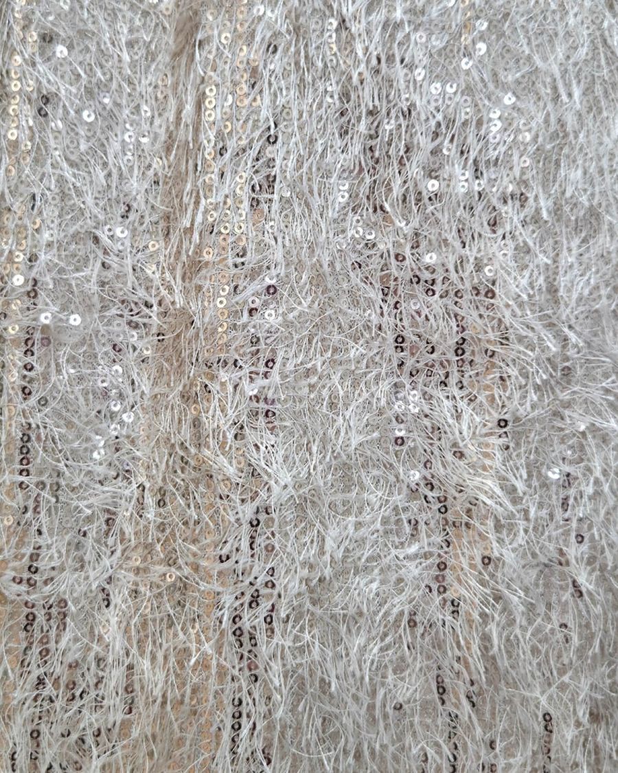 Robe femme beige à sequins dorés Ivy
