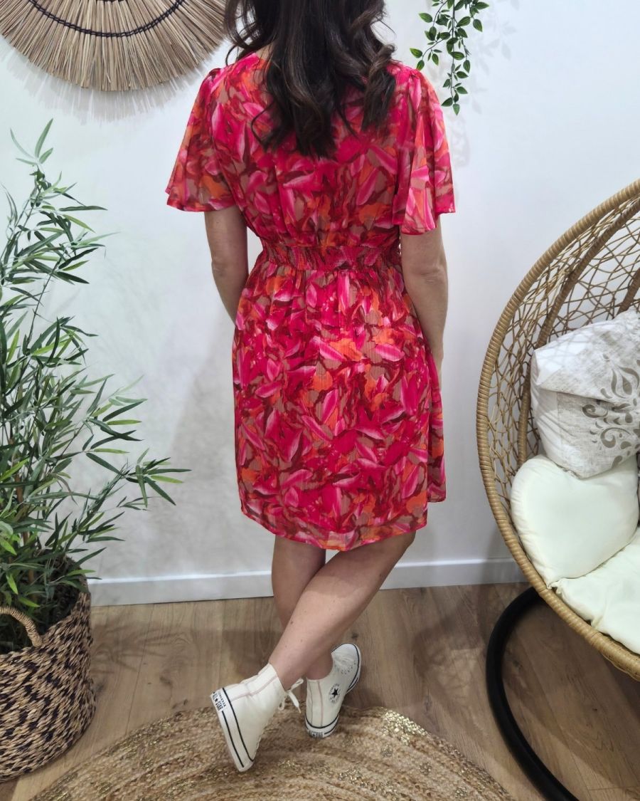 Robe courte femme fuchsia orange kaki Zéphina