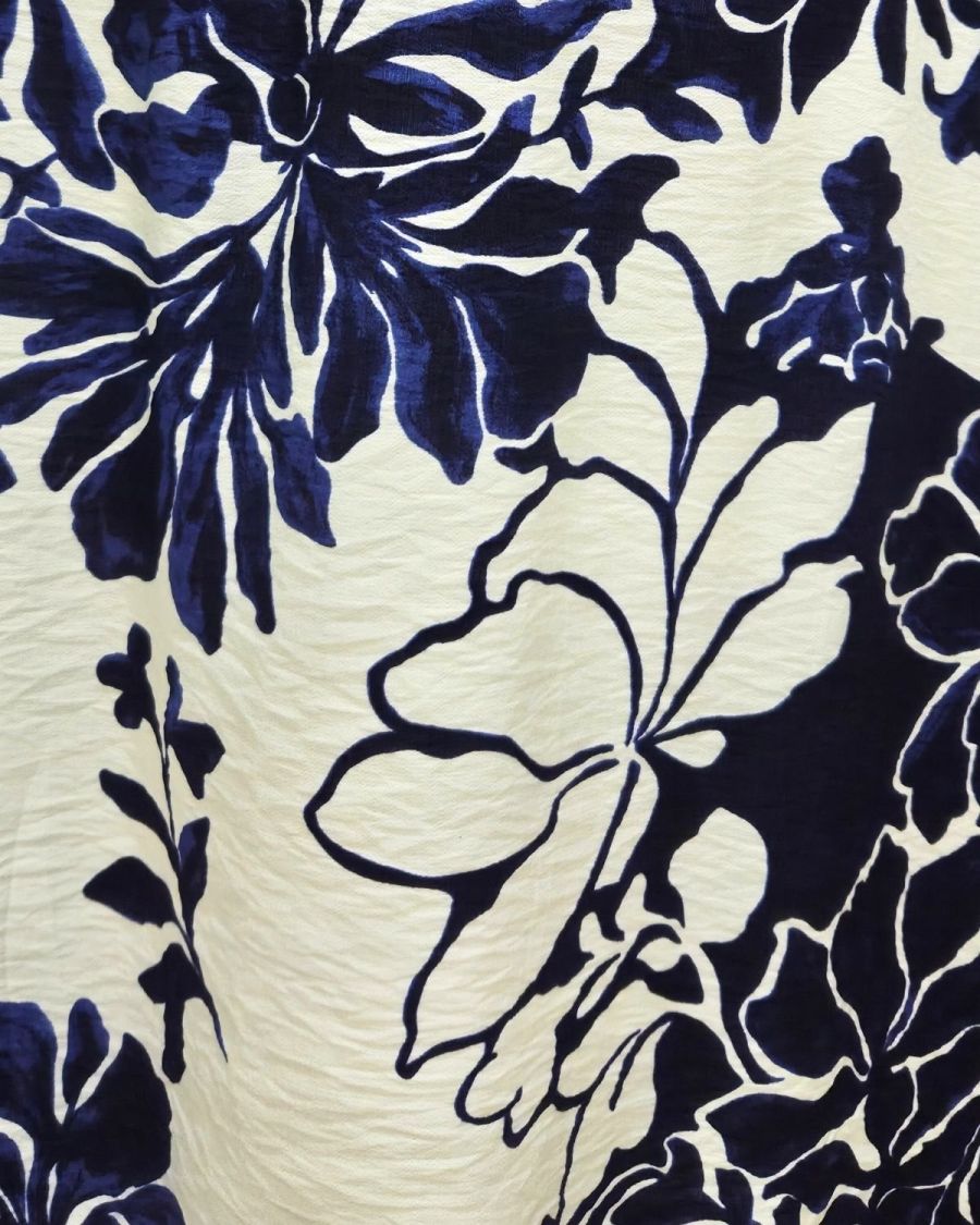 Robe longue femme marine et écrue Willa