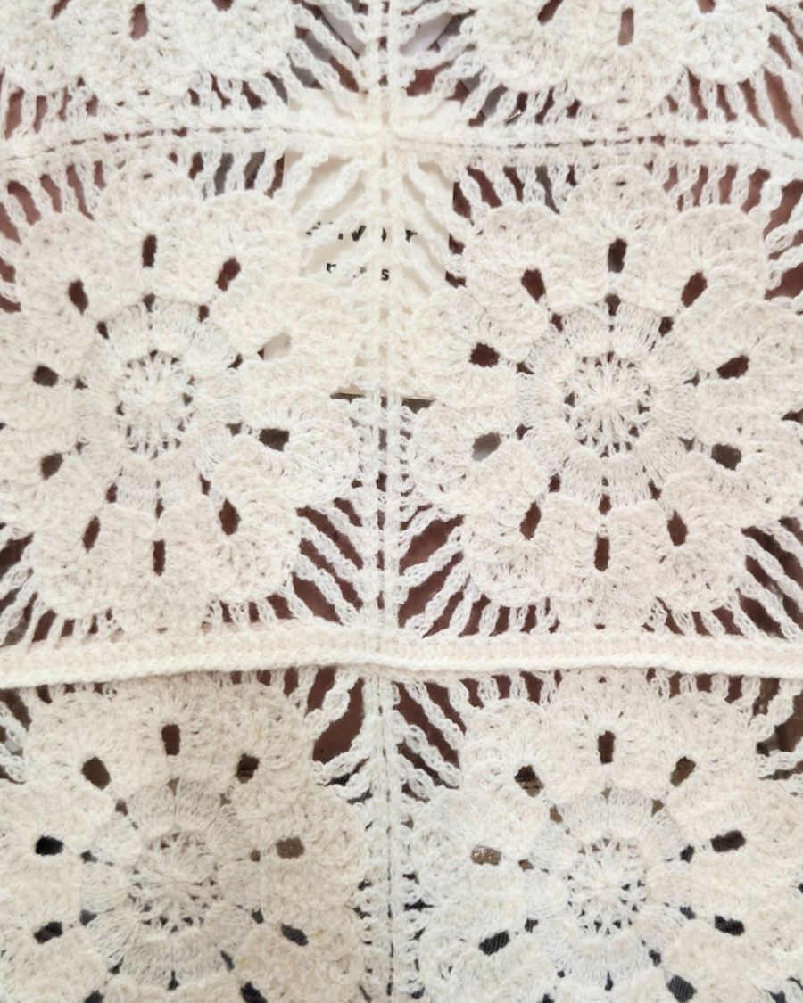Top femme crochet beige