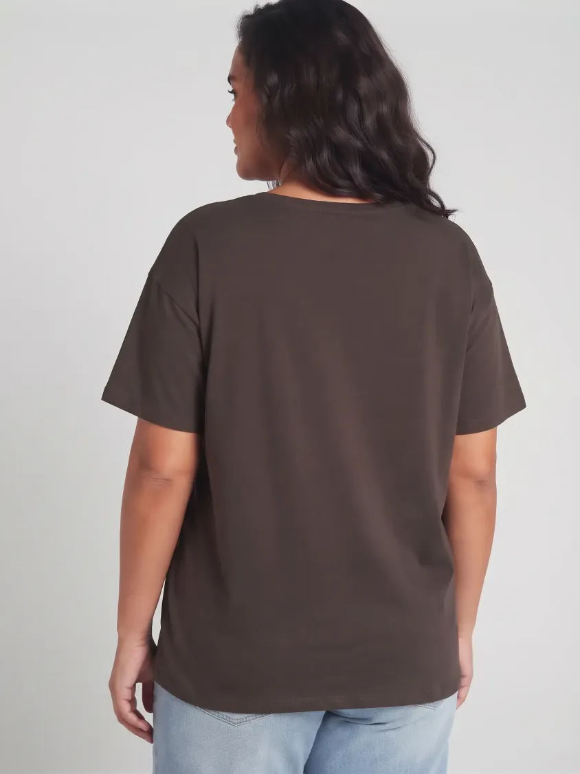 T-Shirt grande taille femme Love léopard et paillettes dorées