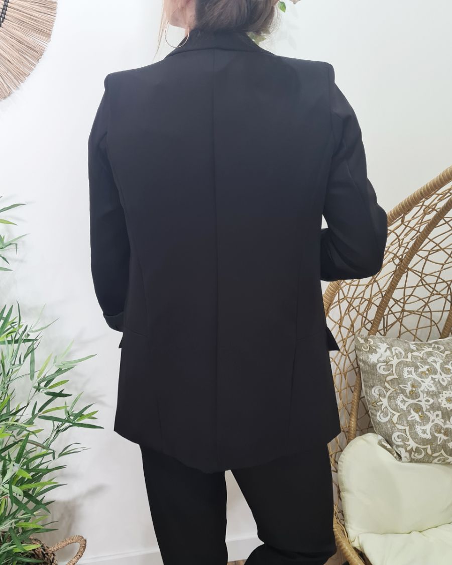 Veste blazer unie noire