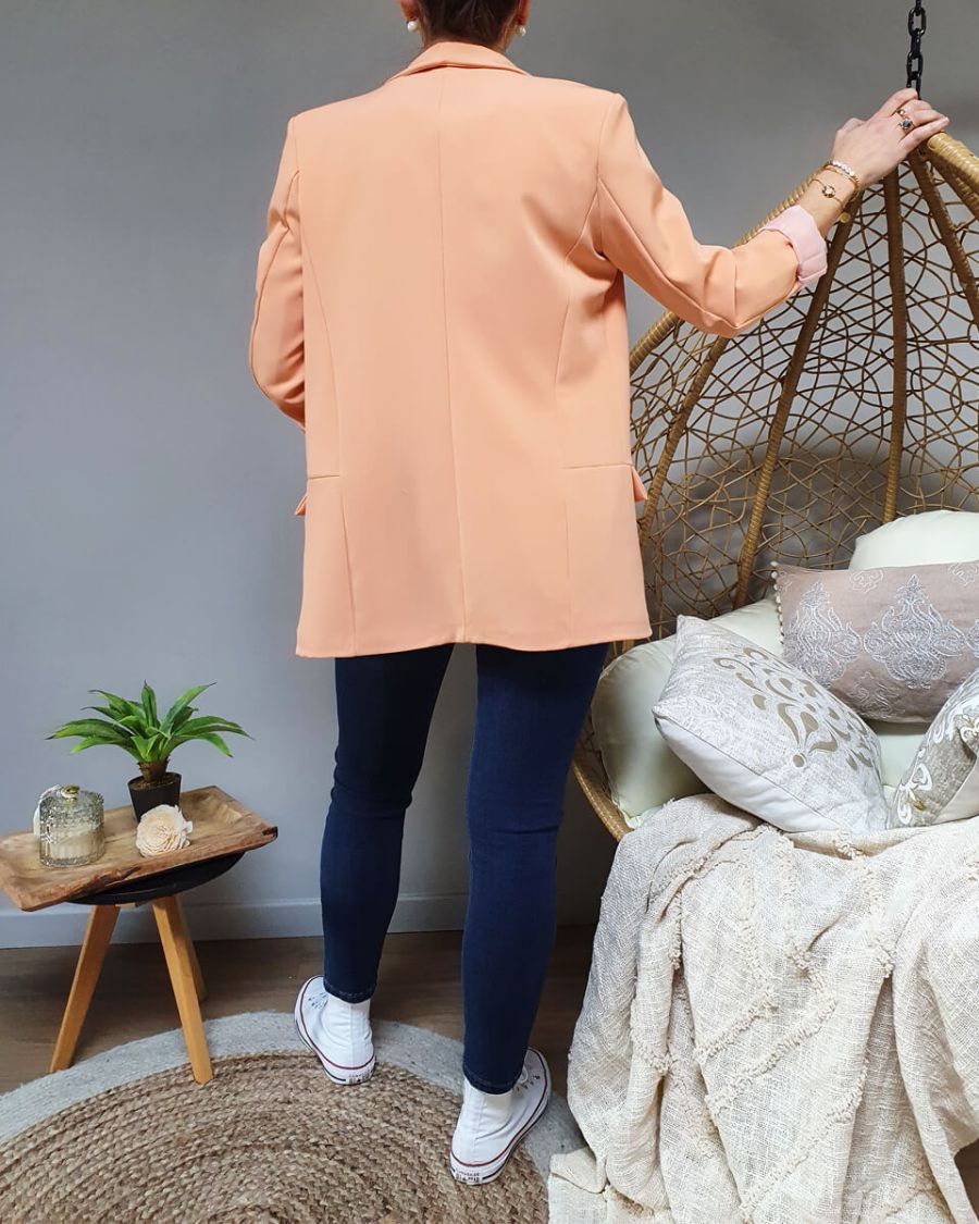 Veste blazer unie pêche