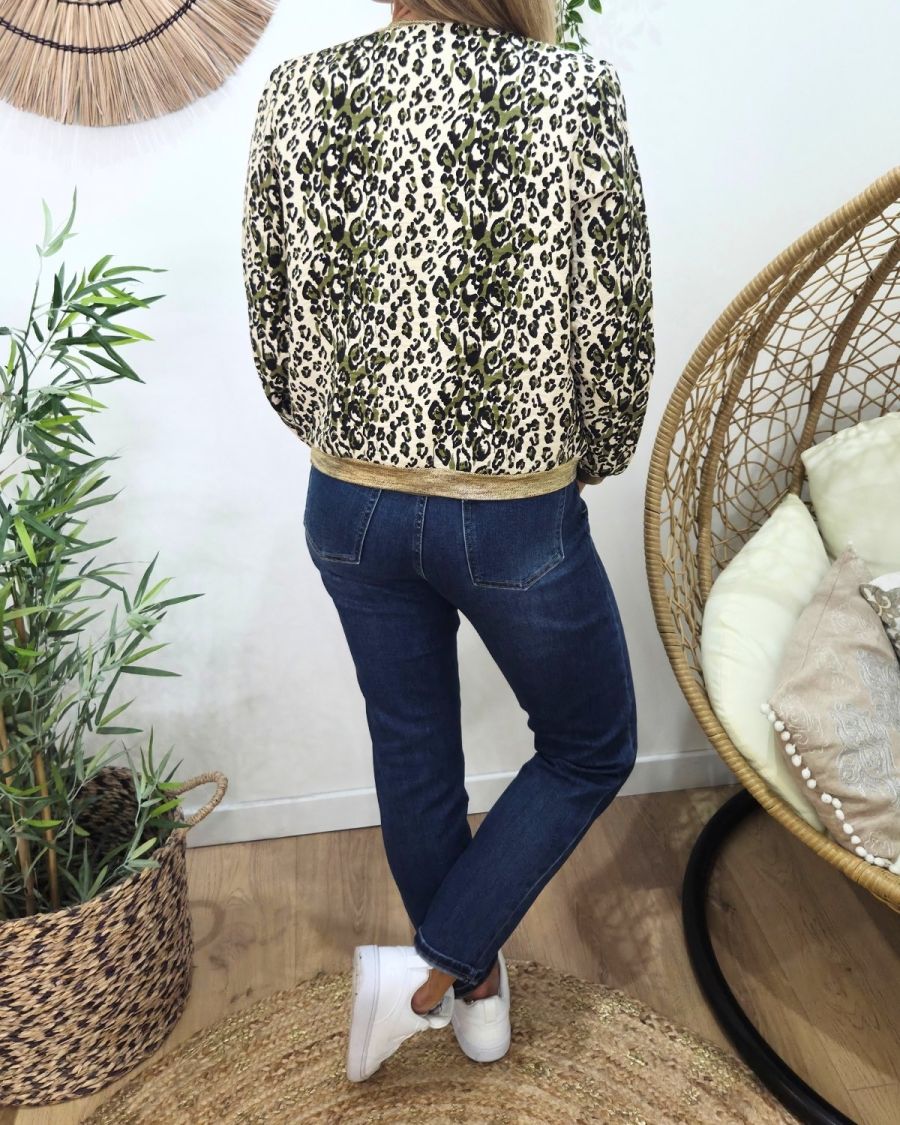 Bombers femme beige léopard kaki et noir Eowyn