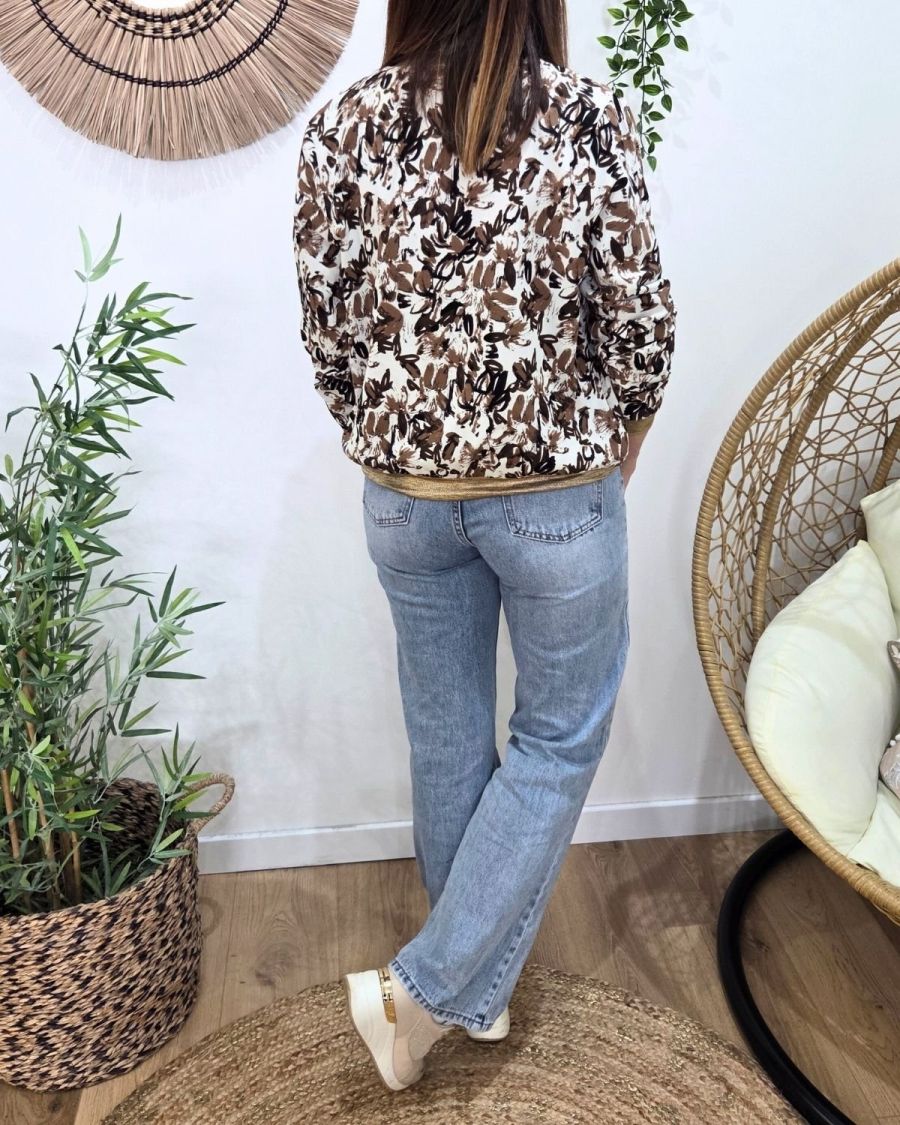 Bombers femme beige et marron Adélinde