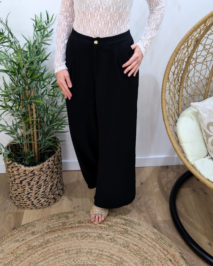 Pantalon femme fluide noir Aricia