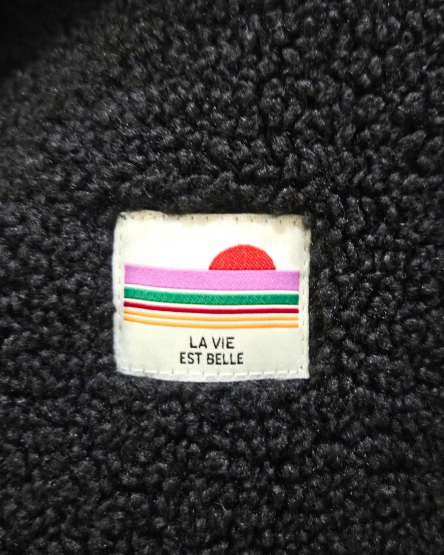 Veste polaire femme noire zippée La vie est belle