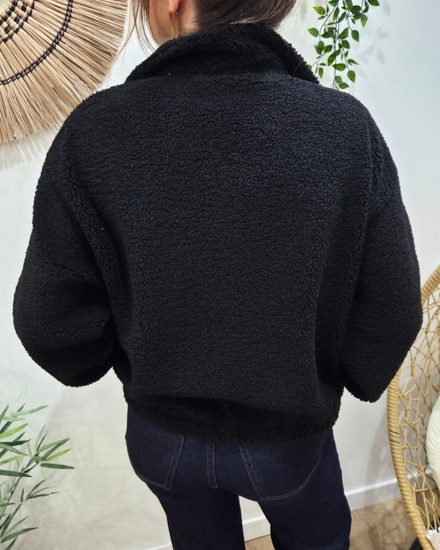 Veste polaire femme noire zippée La vie est belle