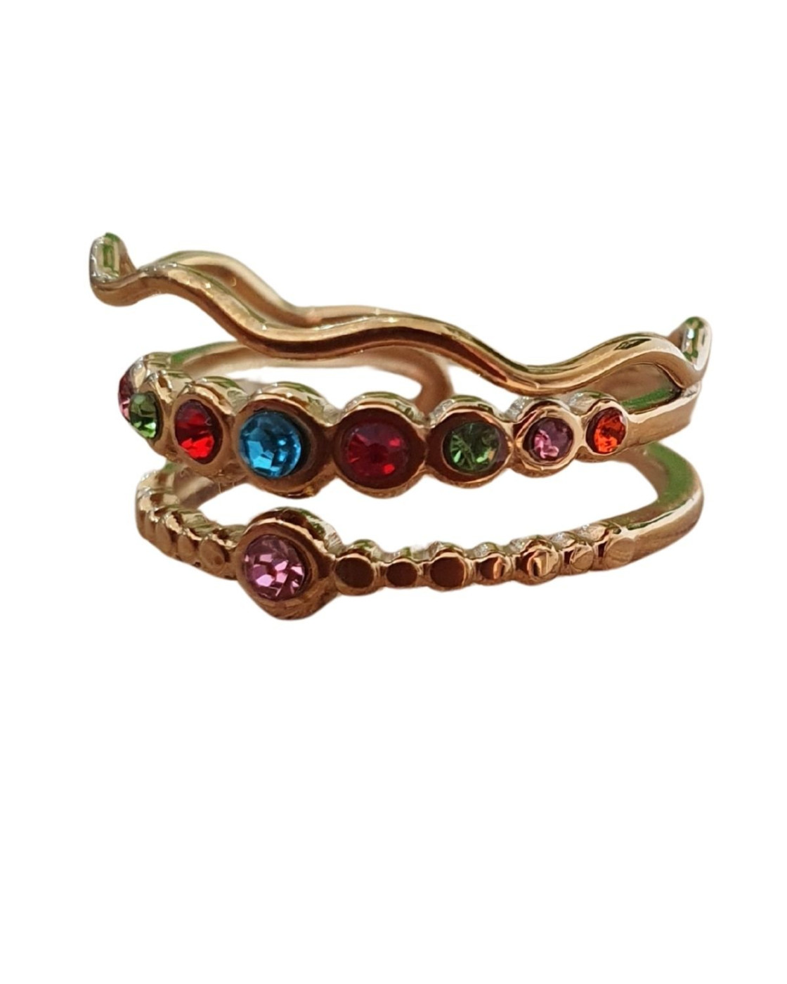 Bague femme acier doré Aluna