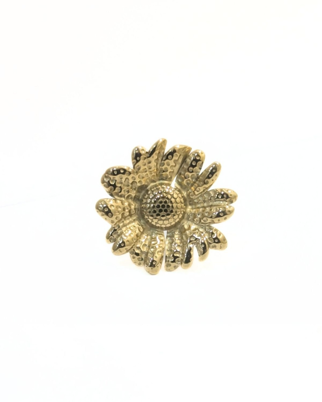 Bague femme acier doré marguerite