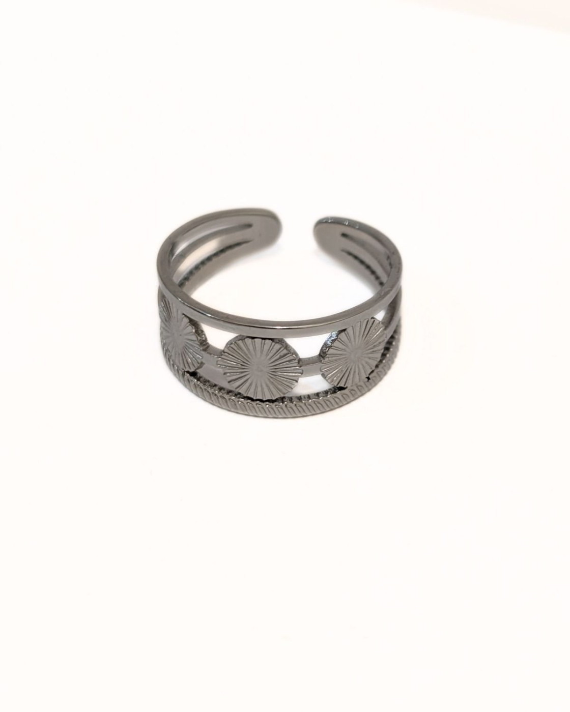 Bague femme acier argenté Théa