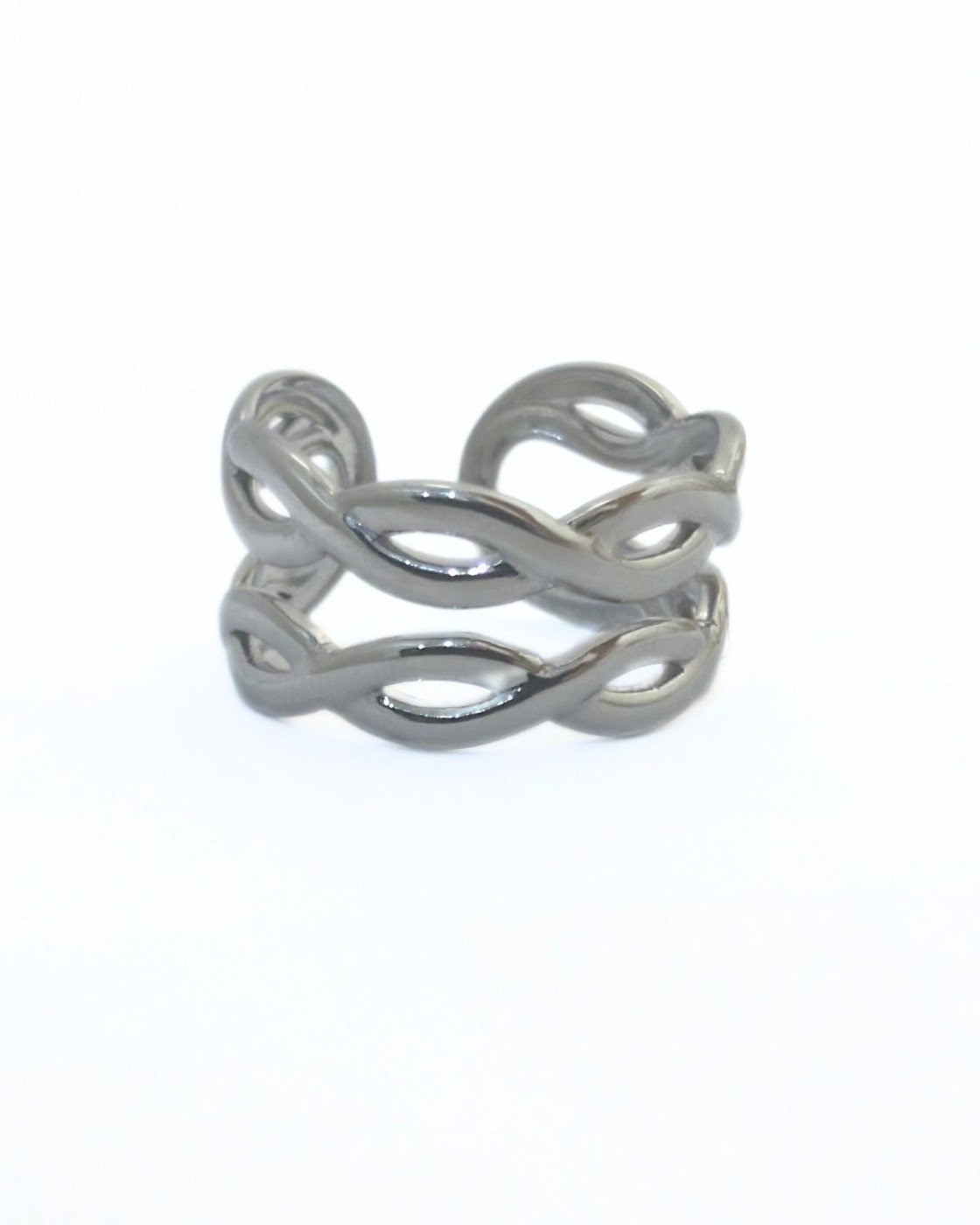 Bague femme acier argenté torsadé Smilla