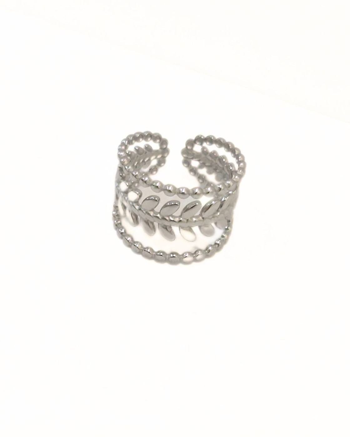 Bague femme acier argenté triple Ketil