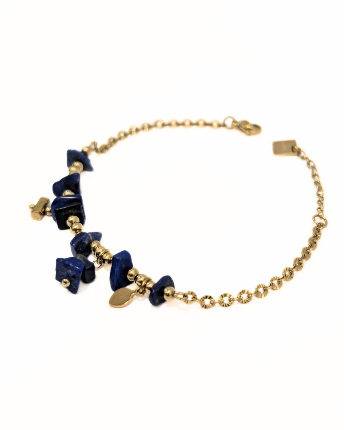 Bracelet femme acier doré et pierres Anine