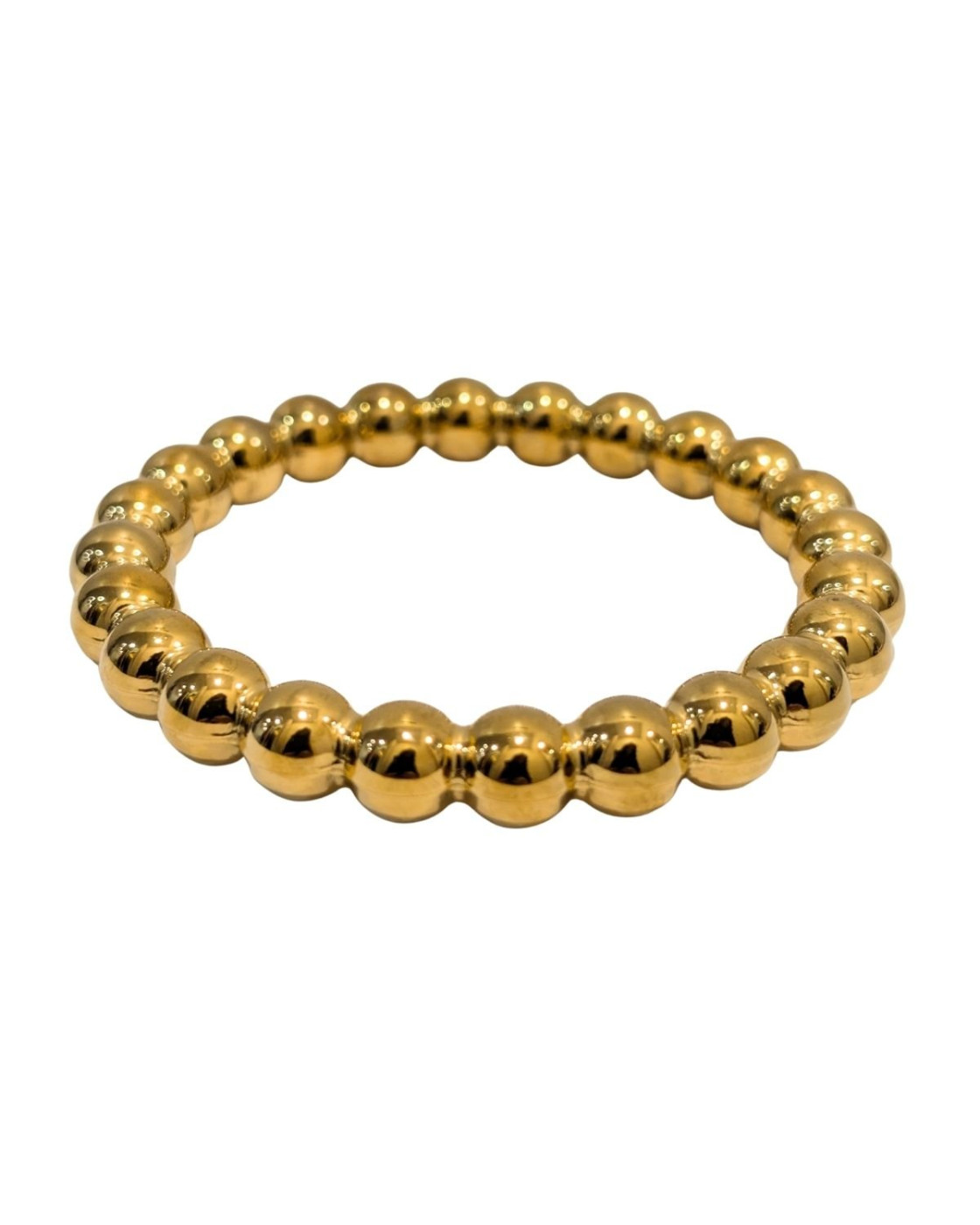 Bracelets femme jonc doré billes rigides