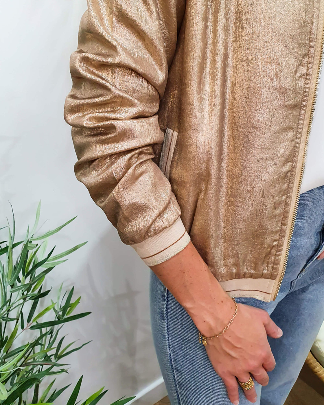 Bombers femme doré