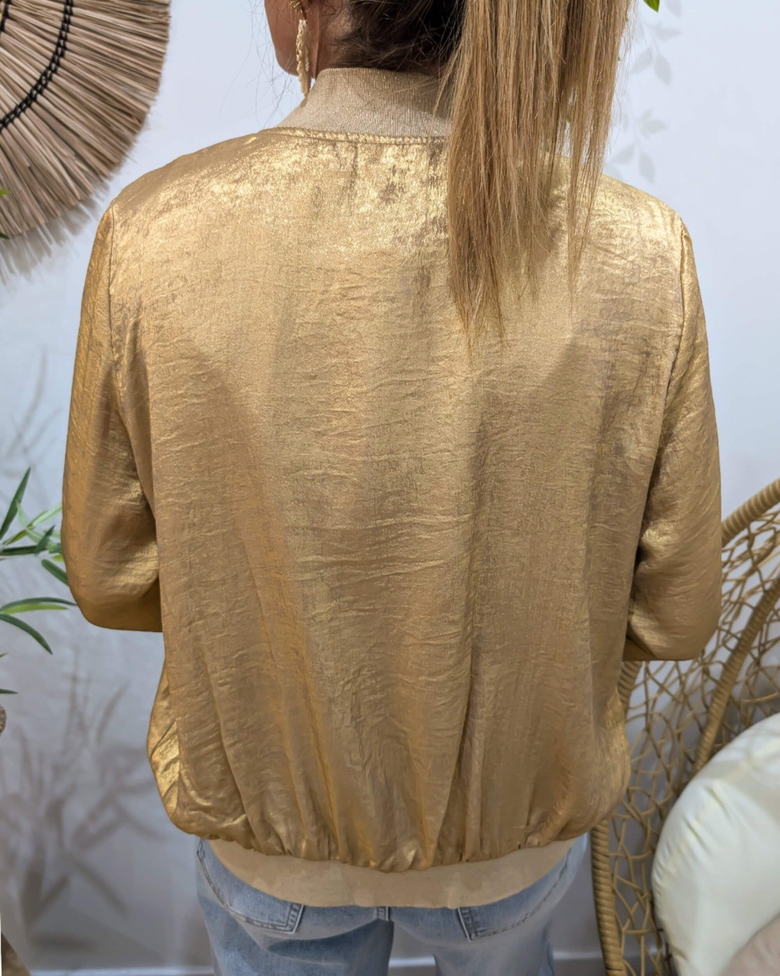 Bombers femme doré foncé irisé