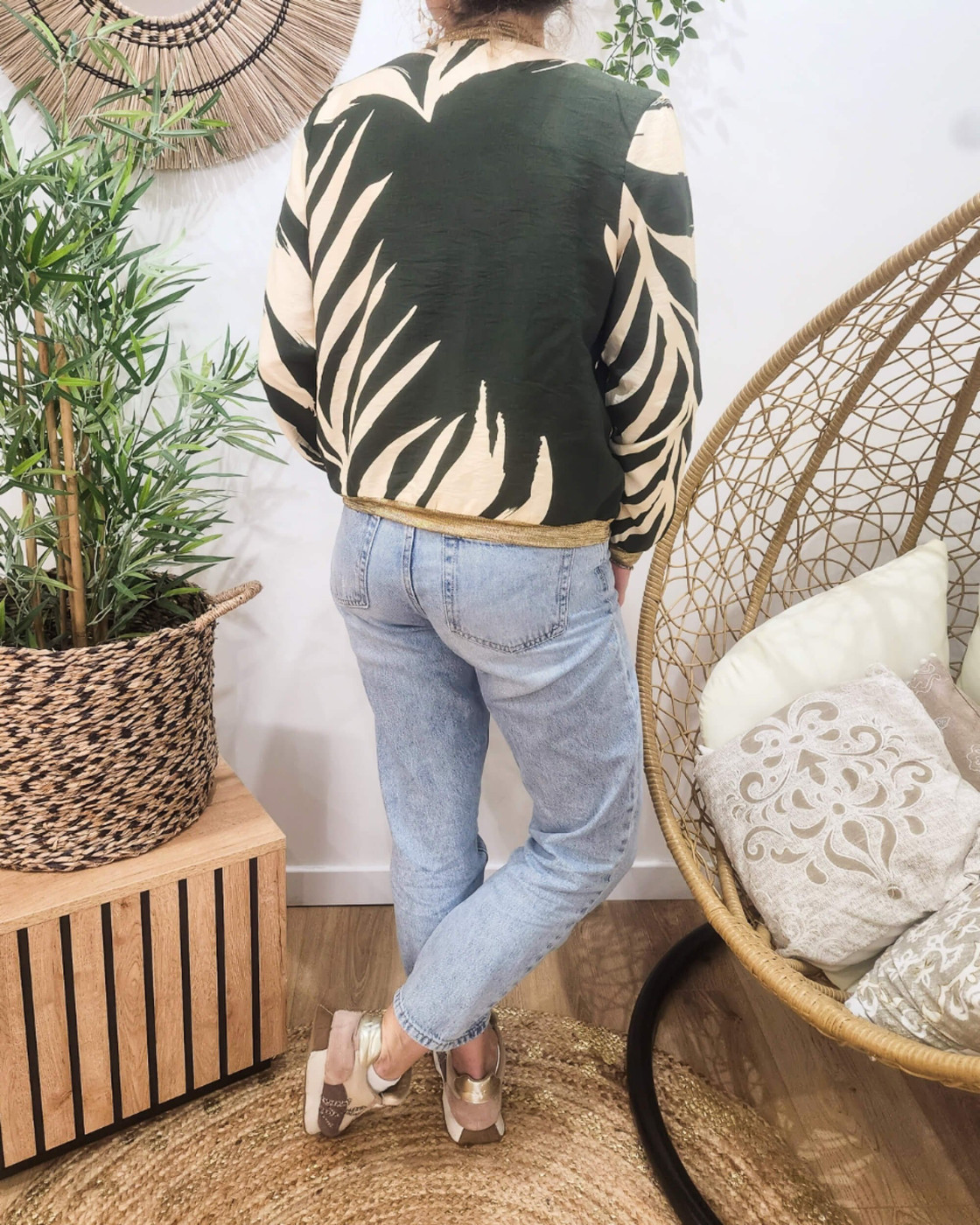 Bombers femme kaki et beige Zena