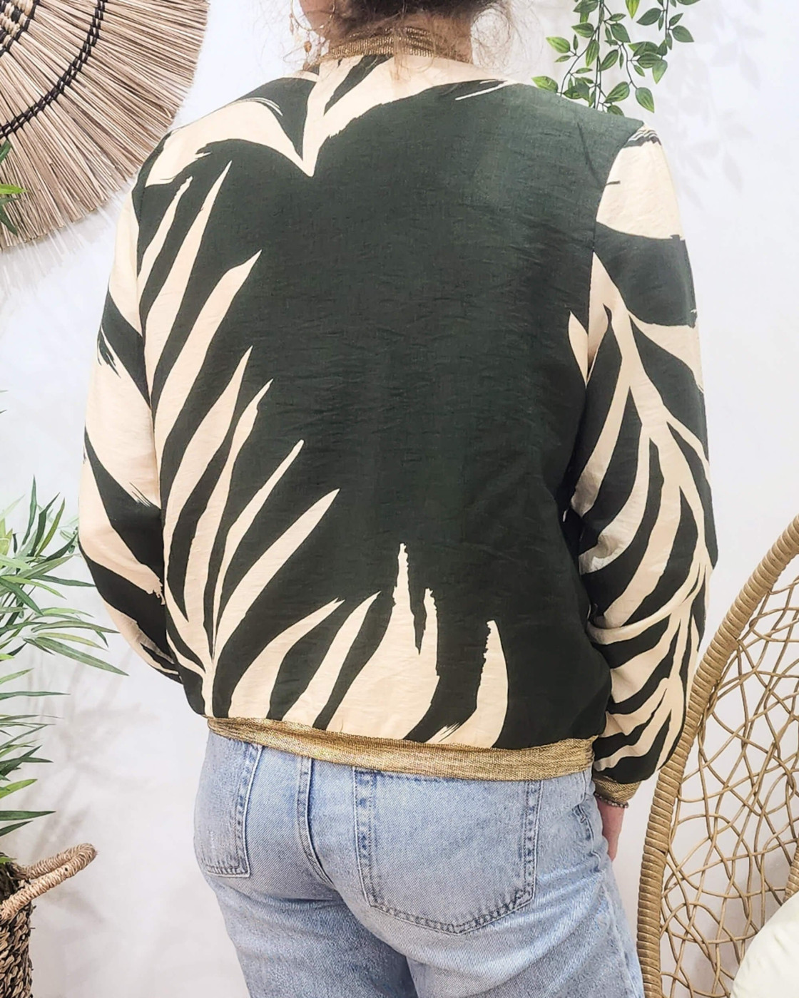 Bombers femme kaki et beige Zena