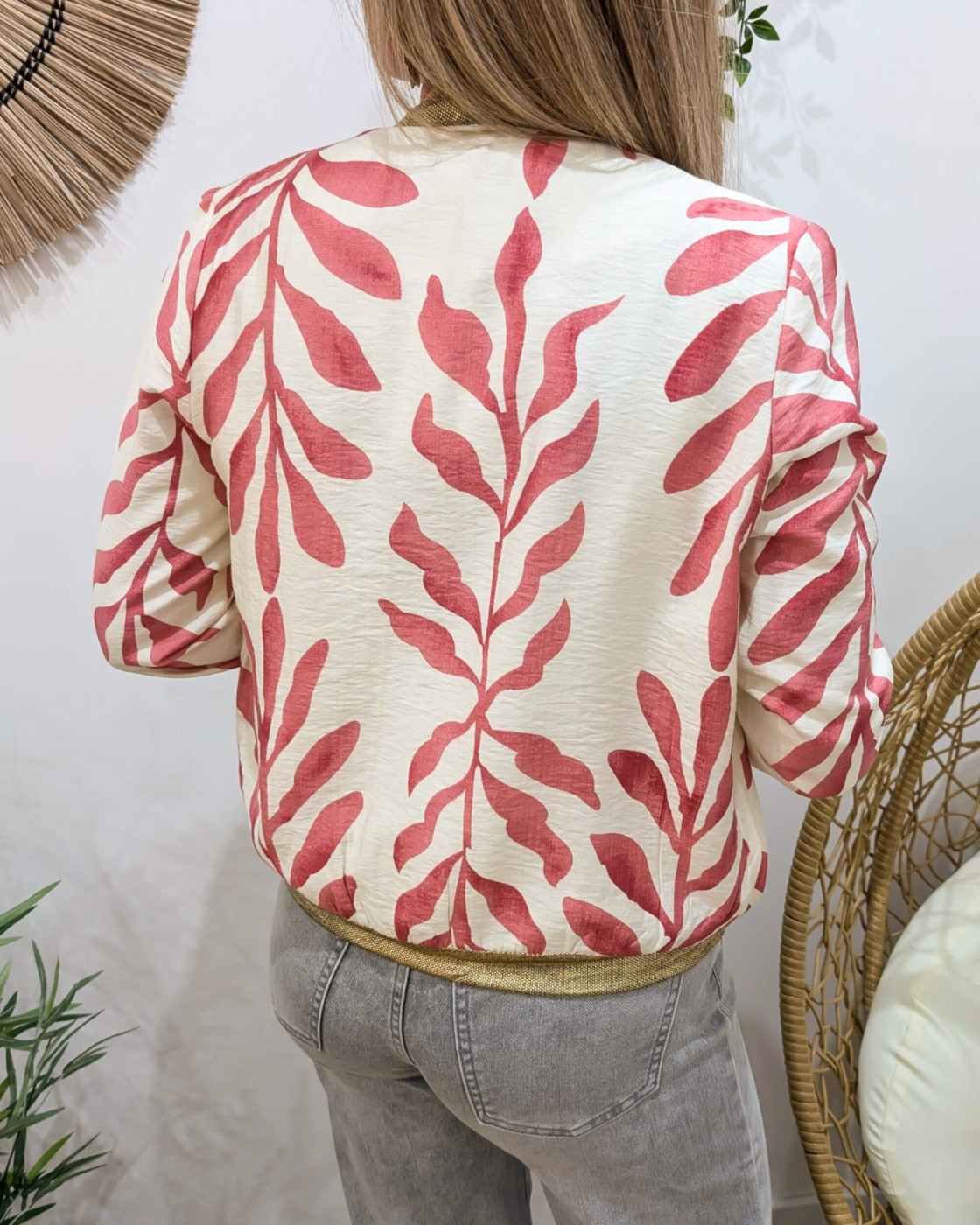 Bombers femme écru et rose Ismérie