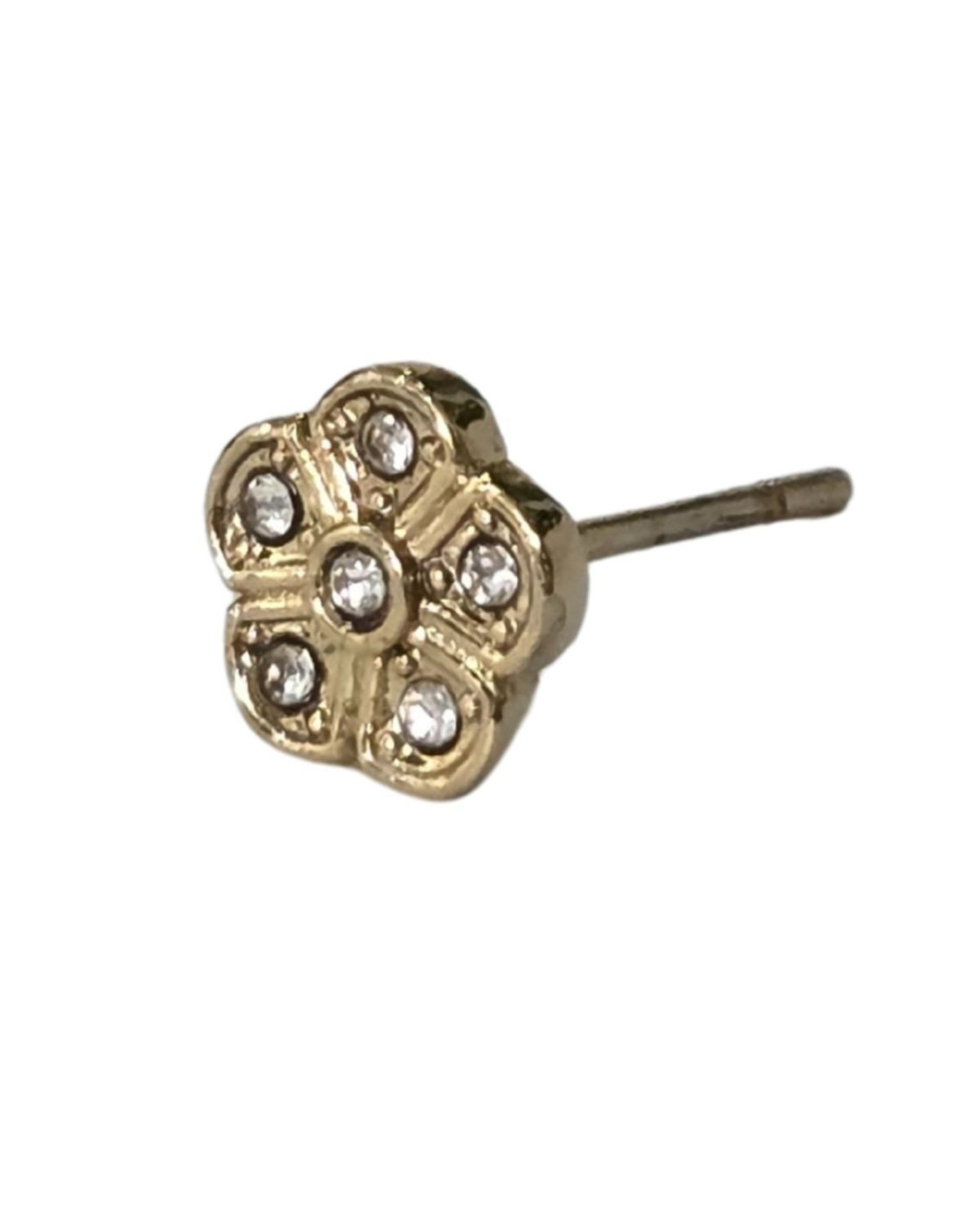 Boucle d'oreille femme fleur strass