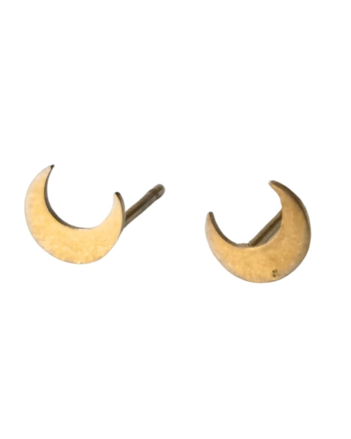 Boucles d'oreilles femme puces lunes acier doré