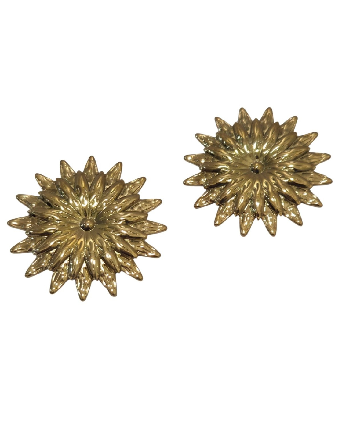 Boucles d'oreilles femme soleils ciselés dorés