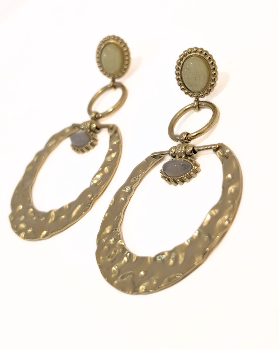 Boucles d'oreilles femme acier doré Cambria