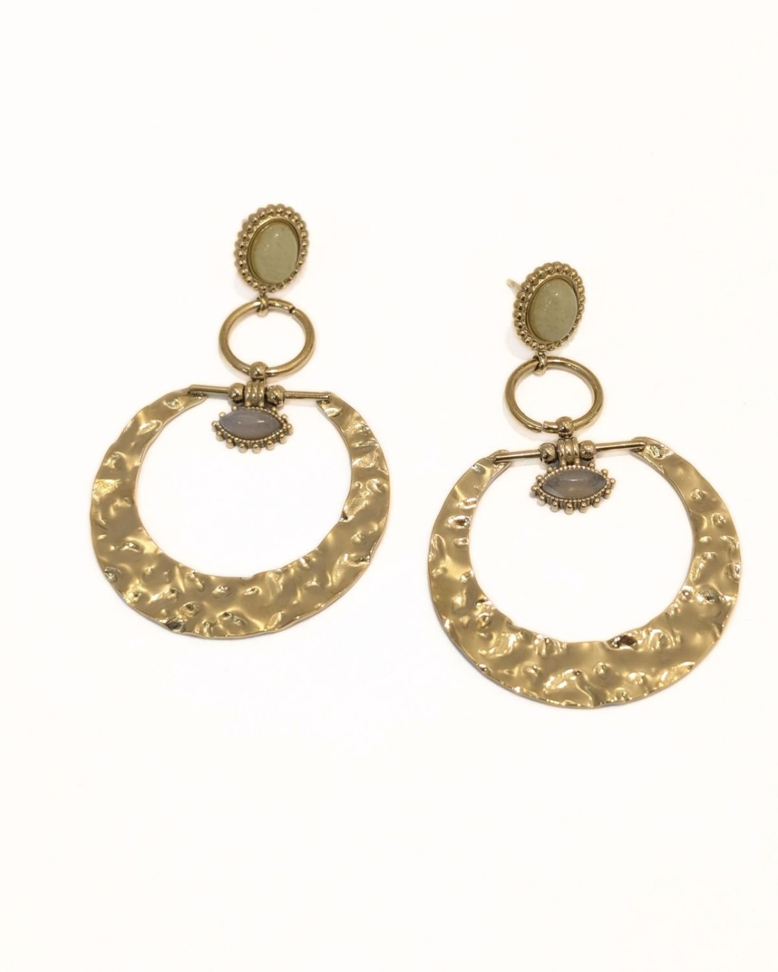 Boucles d'oreilles femme acier doré Cambria