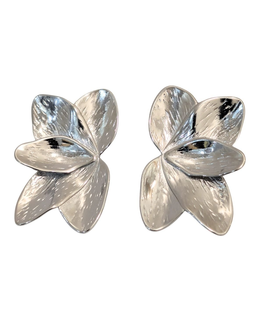 Boucles d'oreilles femme acier argent Ancolie