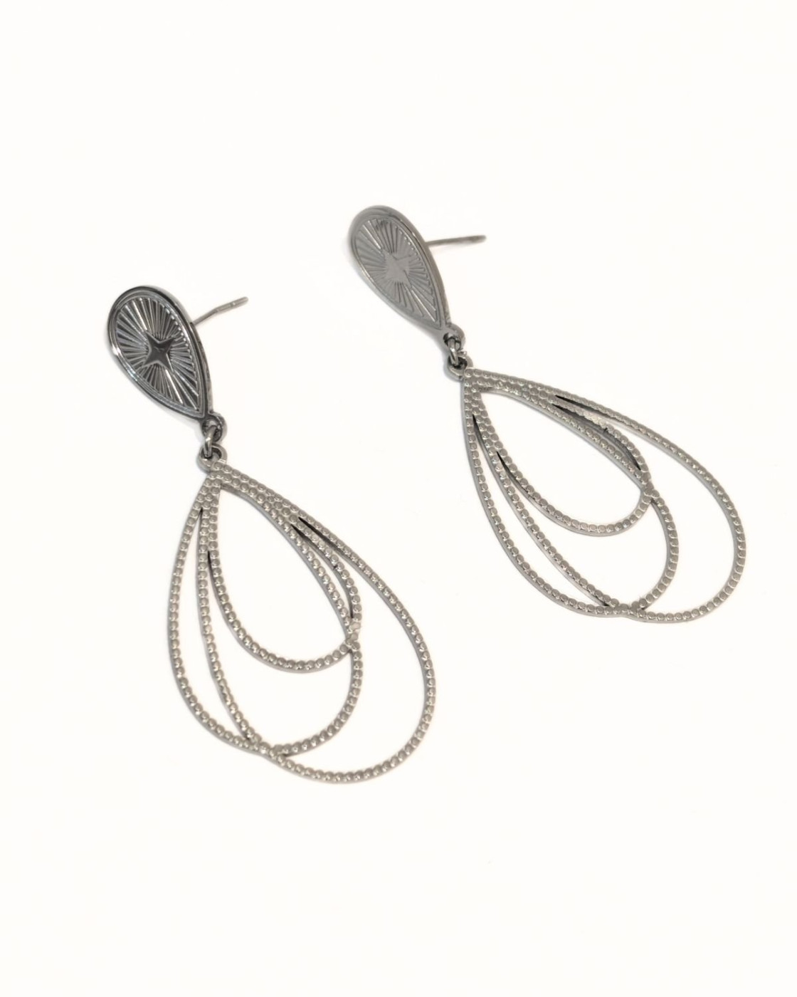 Boucles d'oreilles femme acier argent Angélique