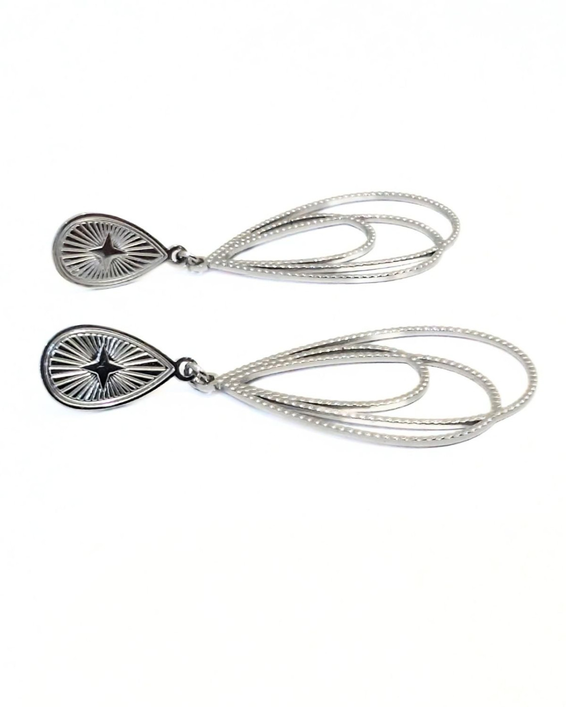 Boucles d'oreilles femme acier argent Angélique