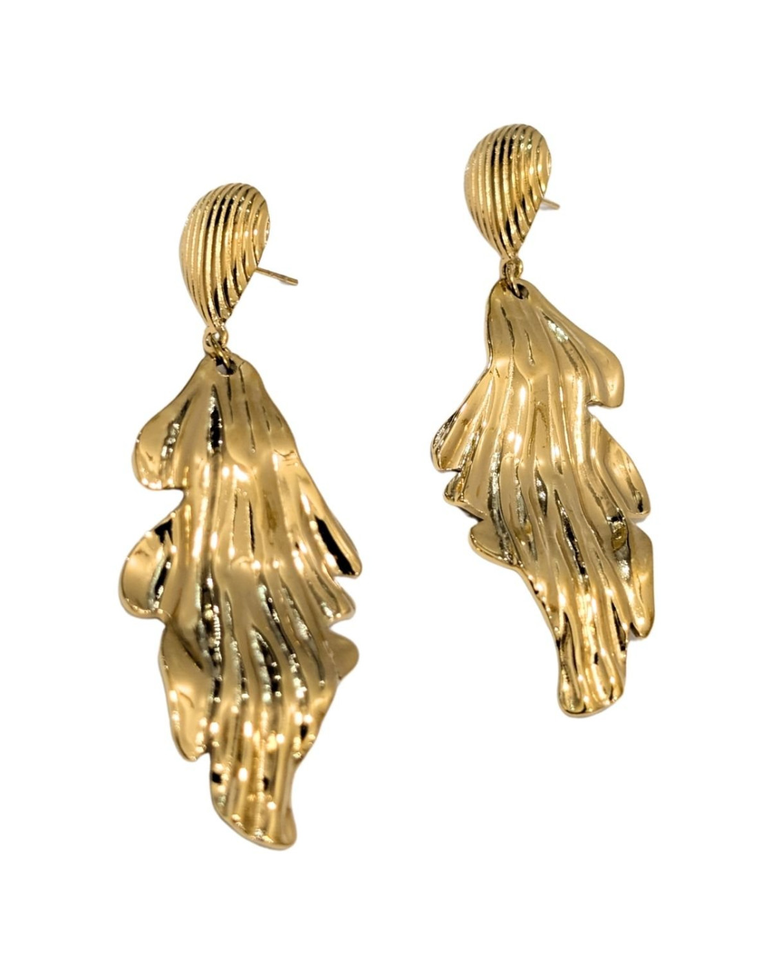 Boucles d'oreilles femme acier doré Lior