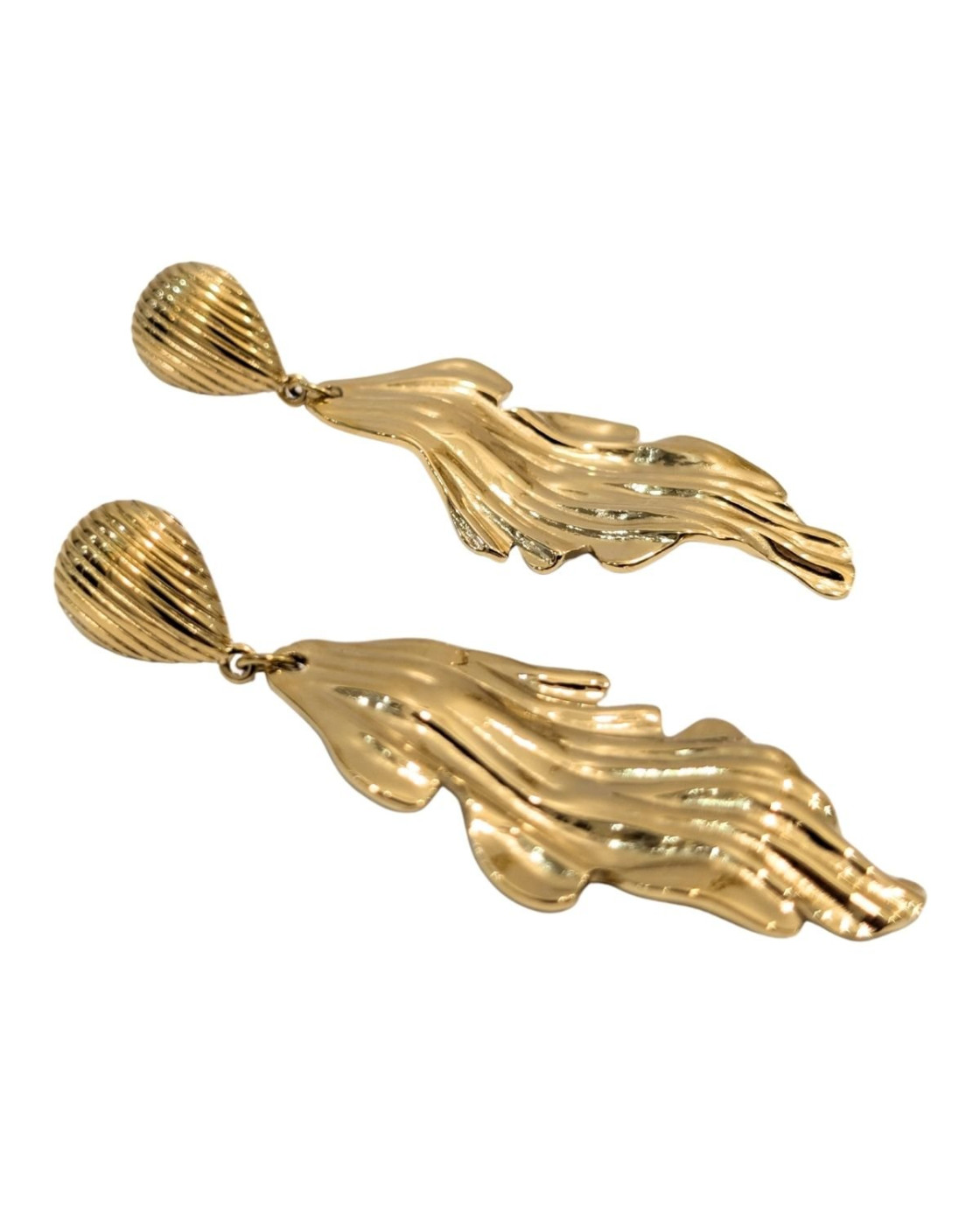 Boucles d'oreilles femme acier doré Lior