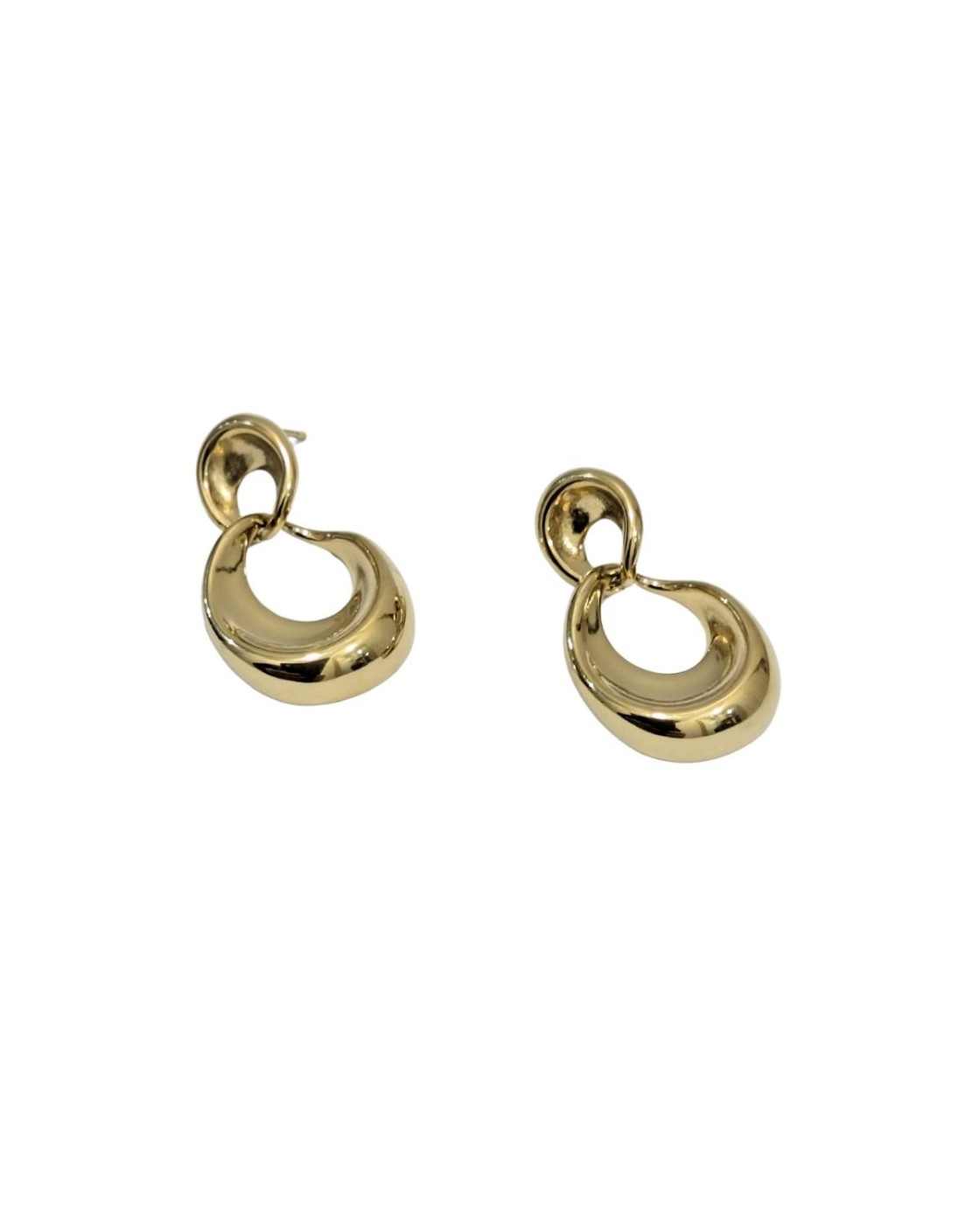 Boucles d'oreilles femme acier doré petits cercles