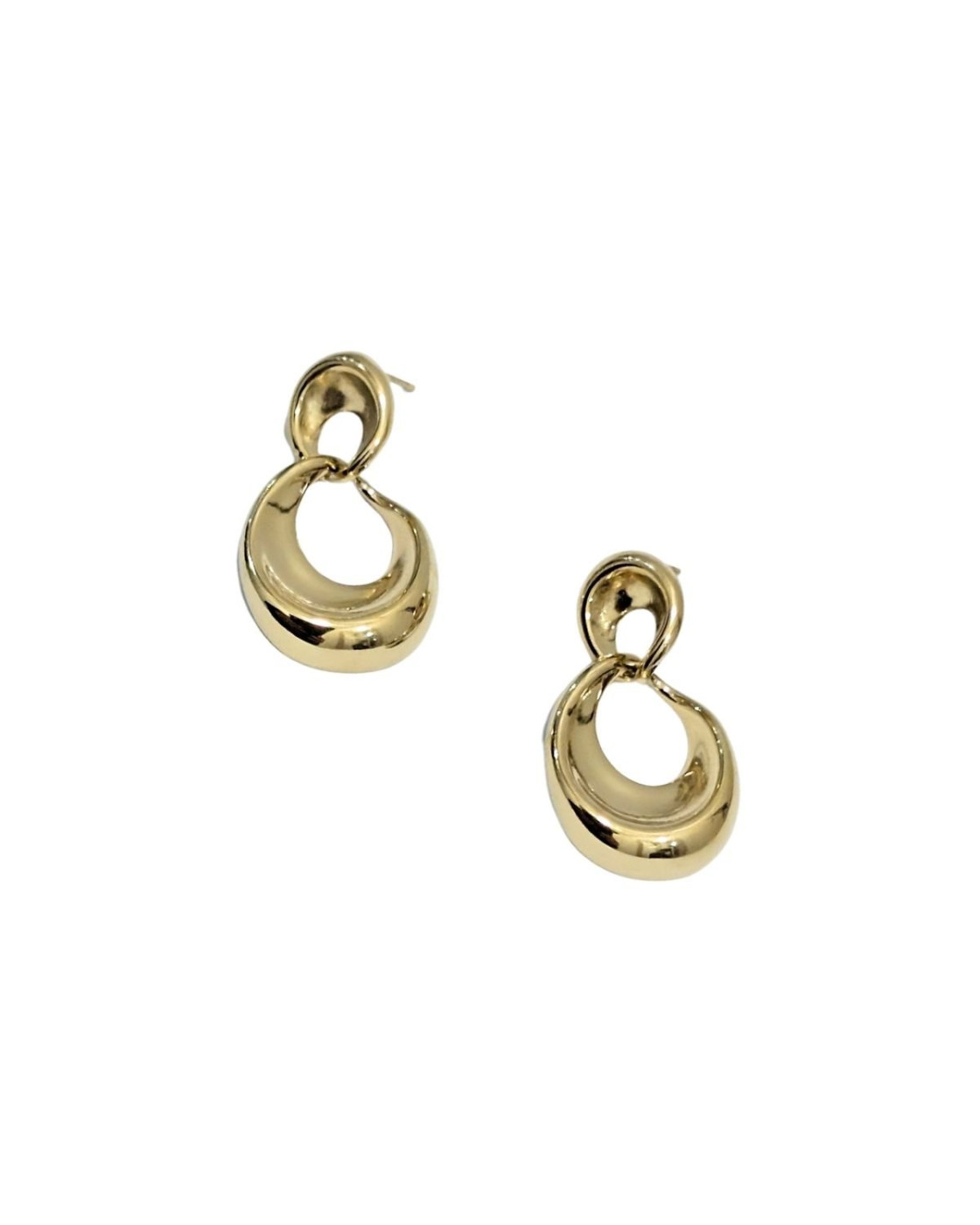 Boucles d'oreilles femme acier doré petits cercles
