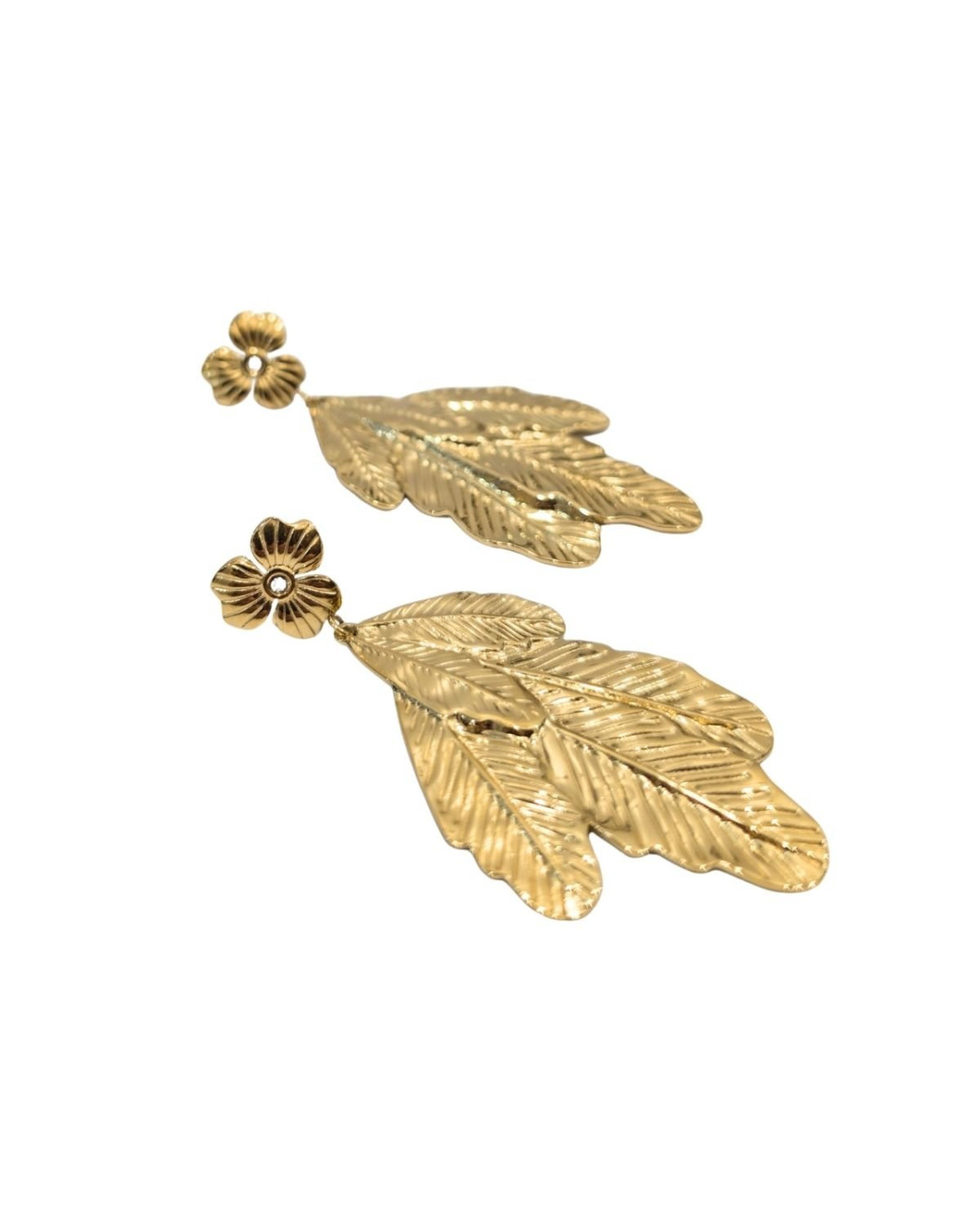 Boucles d'oreilles femme acier doré Erell