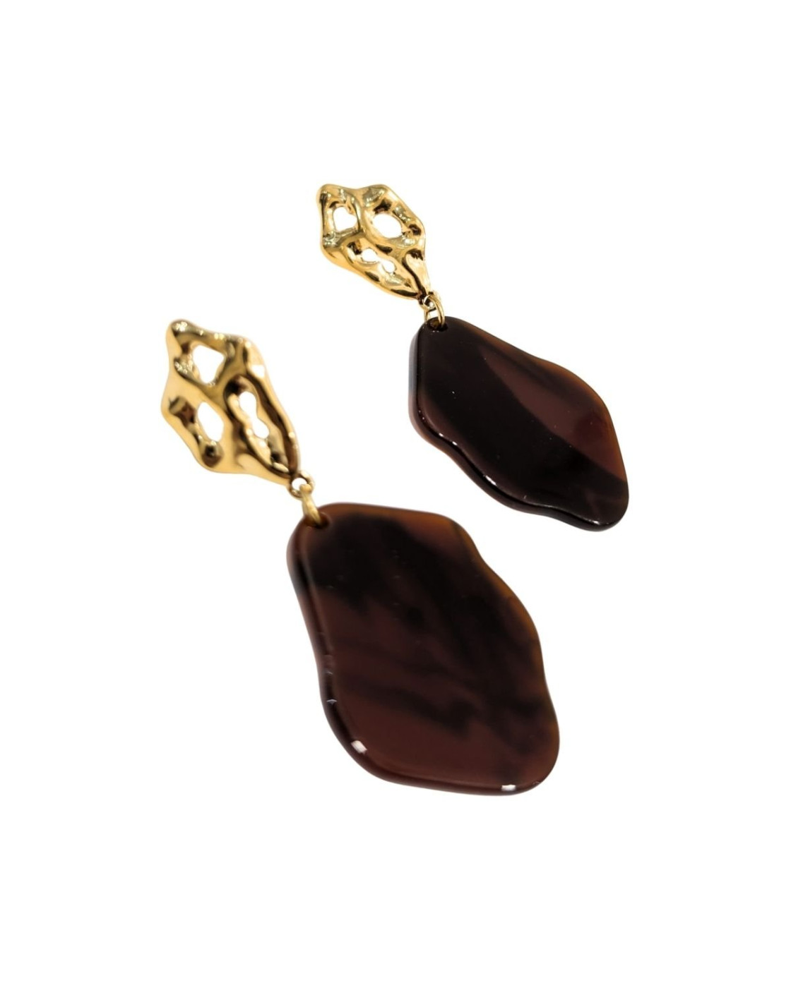 Boucles d'oreilles femme acier doré Néréide