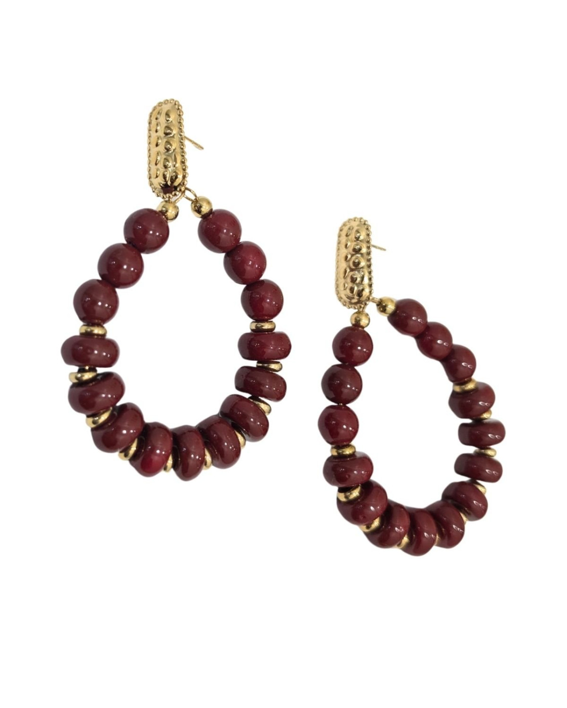 Boucles d'oreilles femme acier doré Junia