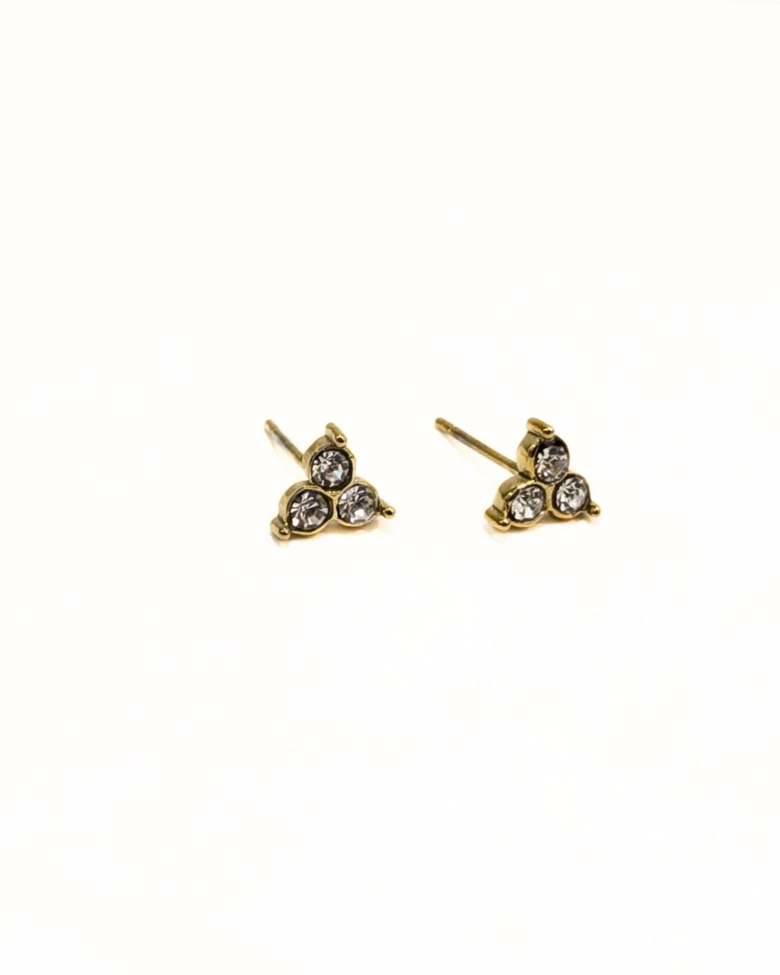 Boucles d'oreilles femme acier zirconium 3 ronds