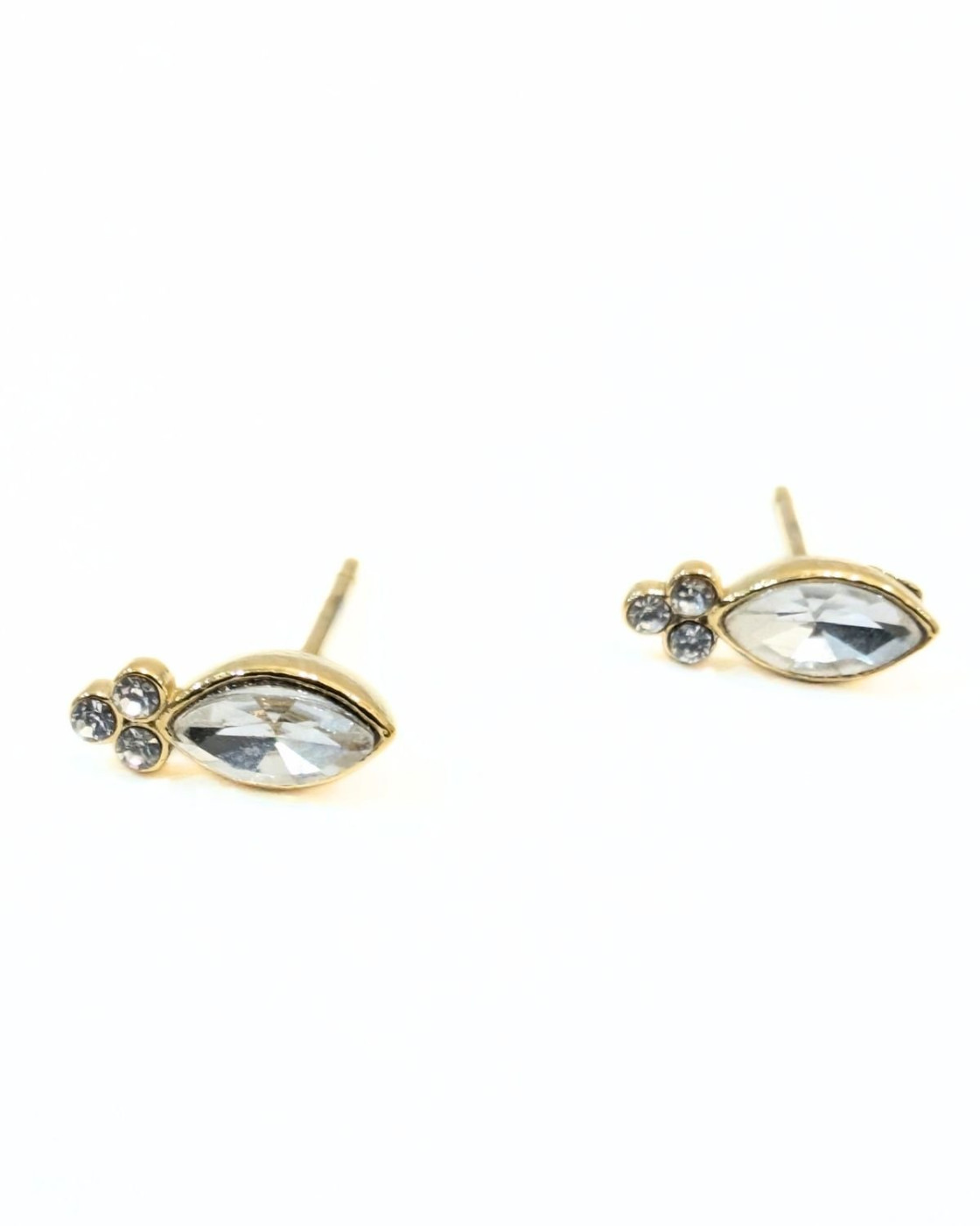 Boucles d'oreilles femme acier zirconium en amande