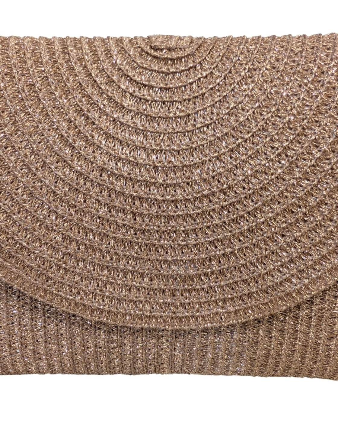 Pochette femme papier tissé rose gold