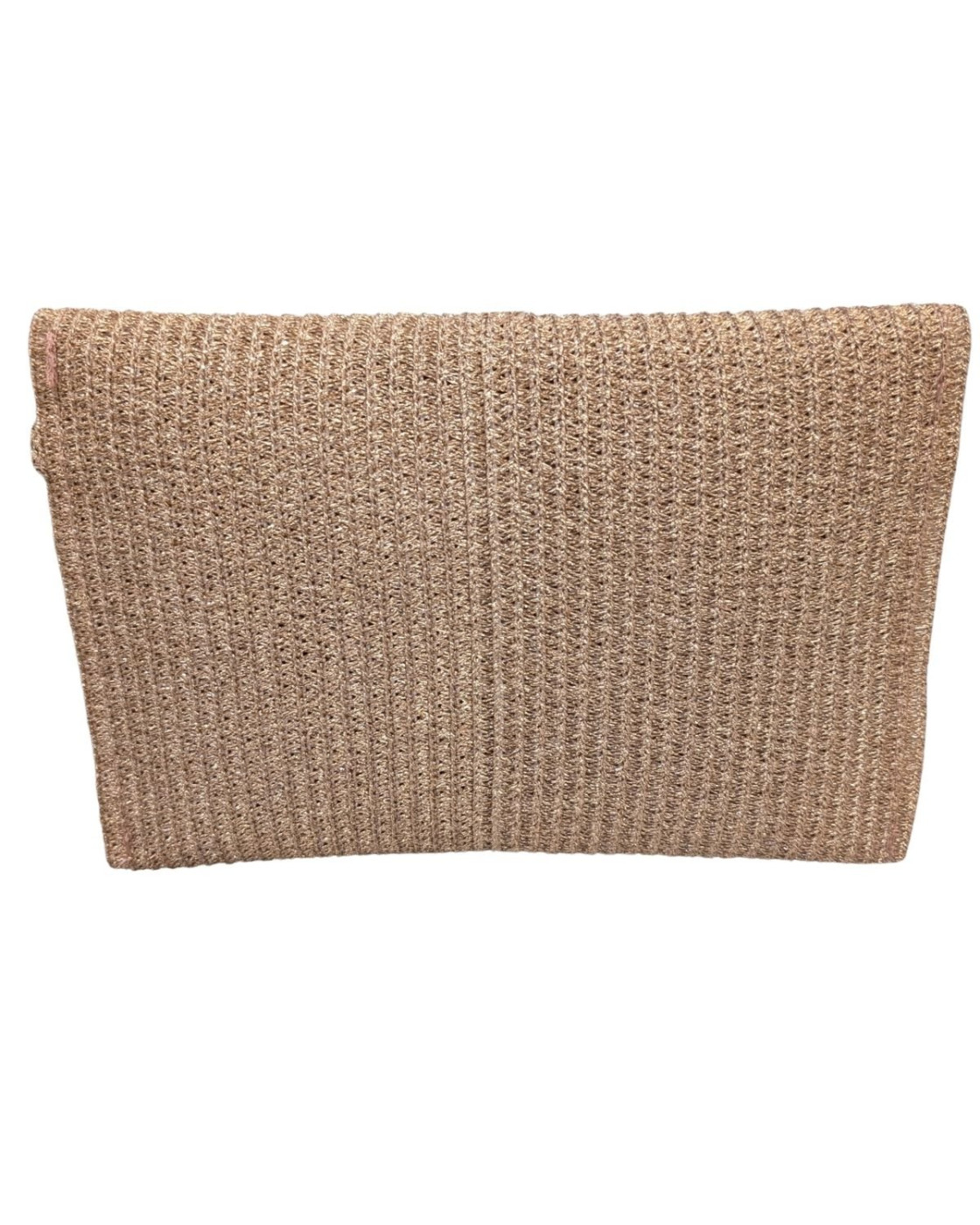 Pochette femme papier tissé rose gold