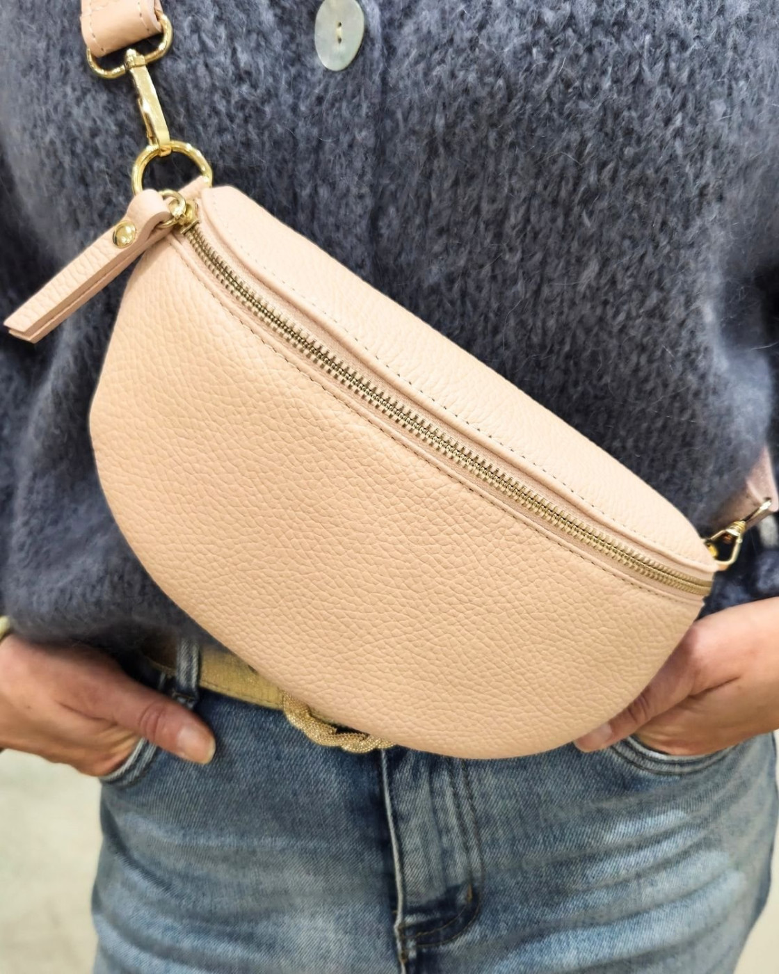 Sac banane femme effet craquelé